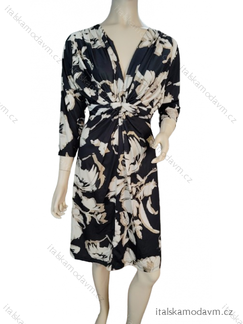 Šaty elegantní dlouhý rukáv icecool dámské (S/M ONE SIZE) ITALSKÁ MODA IMM23M6150-2/DU -   Černá -   S/M