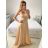 Šaty společenské dlouhé na ramínka carmen dámské (S/M ONE SIZE) ITALSKÁ MÓDA IMPBB23B23687/DUR Černá S/M