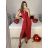 Šaty společenské dlouhé bez rukávu dámské (S/M ONE SIZE) ITALSKá MóDA IM424231701/DU S/M červená