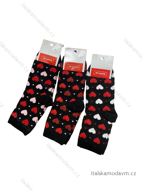 Ponožky Valentýnské veselé  slabé dámské (37-41) POLSKÁ MÓDA DPP21HEART/DR červená 37-41
