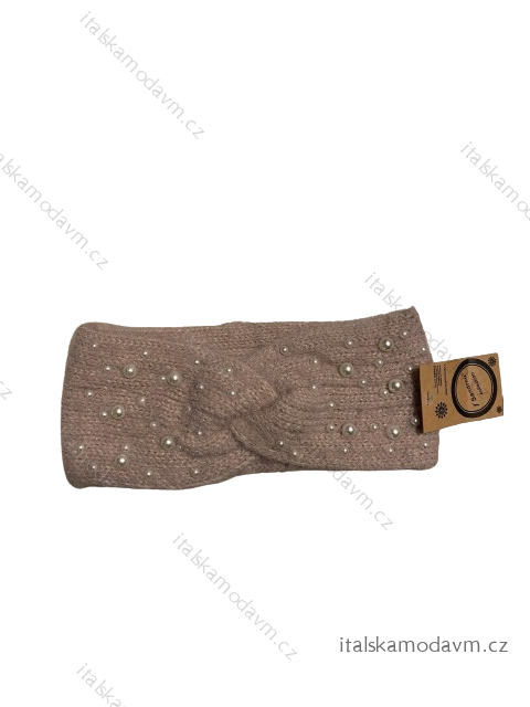Čelenka pletená zimná dámska (ONE SIZE) Sandru SAN21PERLA/DR růžová starorůžová ONE SIZE