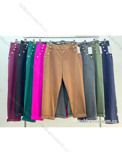 Kalhoty strečové dámské nadrozměr (2XL/3XL ONE SIZE) ITALSKá MóDA IM424050