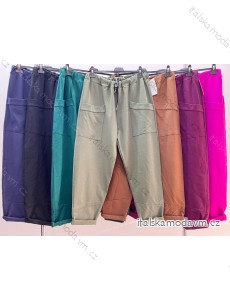 Kalhoty strečové dámské nadrozměr (2XL/3XL ONE SIZE) ITALSKá MóDA IM424051