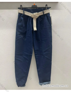 Kalhoty riflové s páskem dlouhé dámské (S/M ONE SIZE) ITALSKÁ MÓDA IMPDY24SY33397