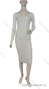 Šaty úpletové dlouhý rukáv dámské (S/M ONE SIZE) ITALSKÁ MÓDA IMWAE238177/DUR