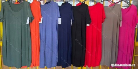 Šaty oválné letní krátký rukáv dámské (XL/XXL ONE SIZE) ITALSKÁ MÓDA IMD21807