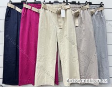 Kalhoty s páskem dlouhé dámské (S/M/L ONE SIZE) ITALSKÁ MÓDA IMWCP24070
