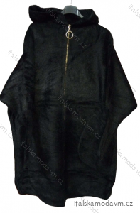 Kabát podzimní alpaka na zip s kapucí dámský (S/M/L ONE SIZE) ITALSKÁ MÓDA IMWC223350/DUR