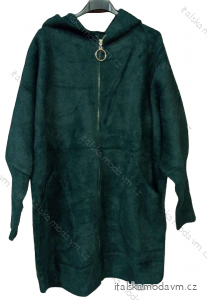 Kabát alpaka na zip dlouhý rukáv dámský (S/M ONE SIZE) POLSKÁ MÓDA IMWA217928/DUR