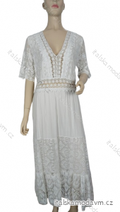 Šaty letní boho krajkové krátký rukáv dámské (S/M ONE SIZE) ITALSKÁ MÓDA IMWMY23CAROL/DUR