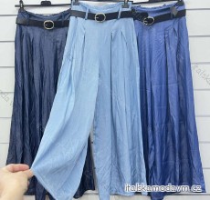 Kalhoty riflové s páskem dlouhé dámské (S/M/L ONE SIZE) ITALSKÁ MÓDA IMWCP24085