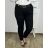 Nohavice dlhé s opaskom dámske nadrozměr  (XL/2XL/3XL ONE SIZE) TALIANSKA MÓDA IMWCP24BELLA/DR 2XL/3XL čierna