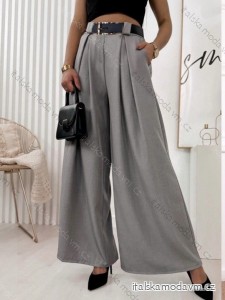 Kalhoty dlouhé s páskem dámské (S/M ONE SIZE) ITALSKÁ MÓDA IMWAD24026
