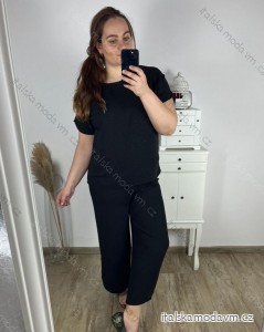 Souprava s řetízkem oversize kalhoty a tričko s krátkým rukávem  dámská nadrozměr (M/L/XL ONE SIZE) ITALSKÁ MÓDA IMC24KESY