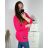 Šaty pletené alá svetr prodloužený dlouhý rukáv dámské nadrozměr (XL/2XL ONE SIZE) ITALSKÁ MÓDA IM4212261/DU smaragdová xl/2xl one size