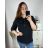Tunika s 3/4 rukáv dámská nadrozměr (L-6XL) POLSKÁ MODA PME23FABIA/DUR černá 6XL