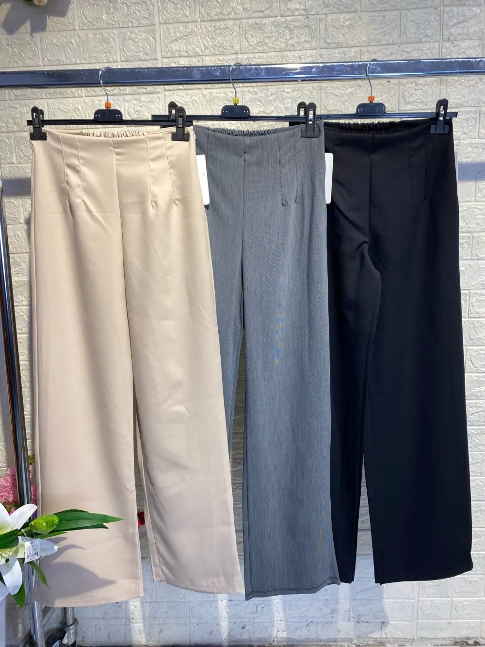 Kalhoty elegantní dlouhé dámské (S,M,L,XL) ITALSKÁ MÓDA IMPGM2421489
