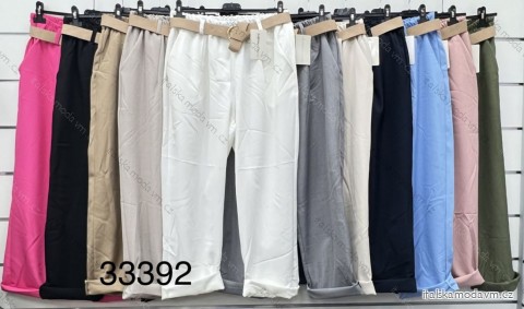 Kalhoty dlouhé s páskem dámské (S/M/L ONE SIZE) ITALSKÁ MÓDA IMWCP24136