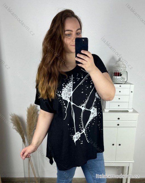 Tunika tričko krátky rukáv dámska (4XL/5XL/6XL ONE SIZE) MODA ITALY TML24NOVA