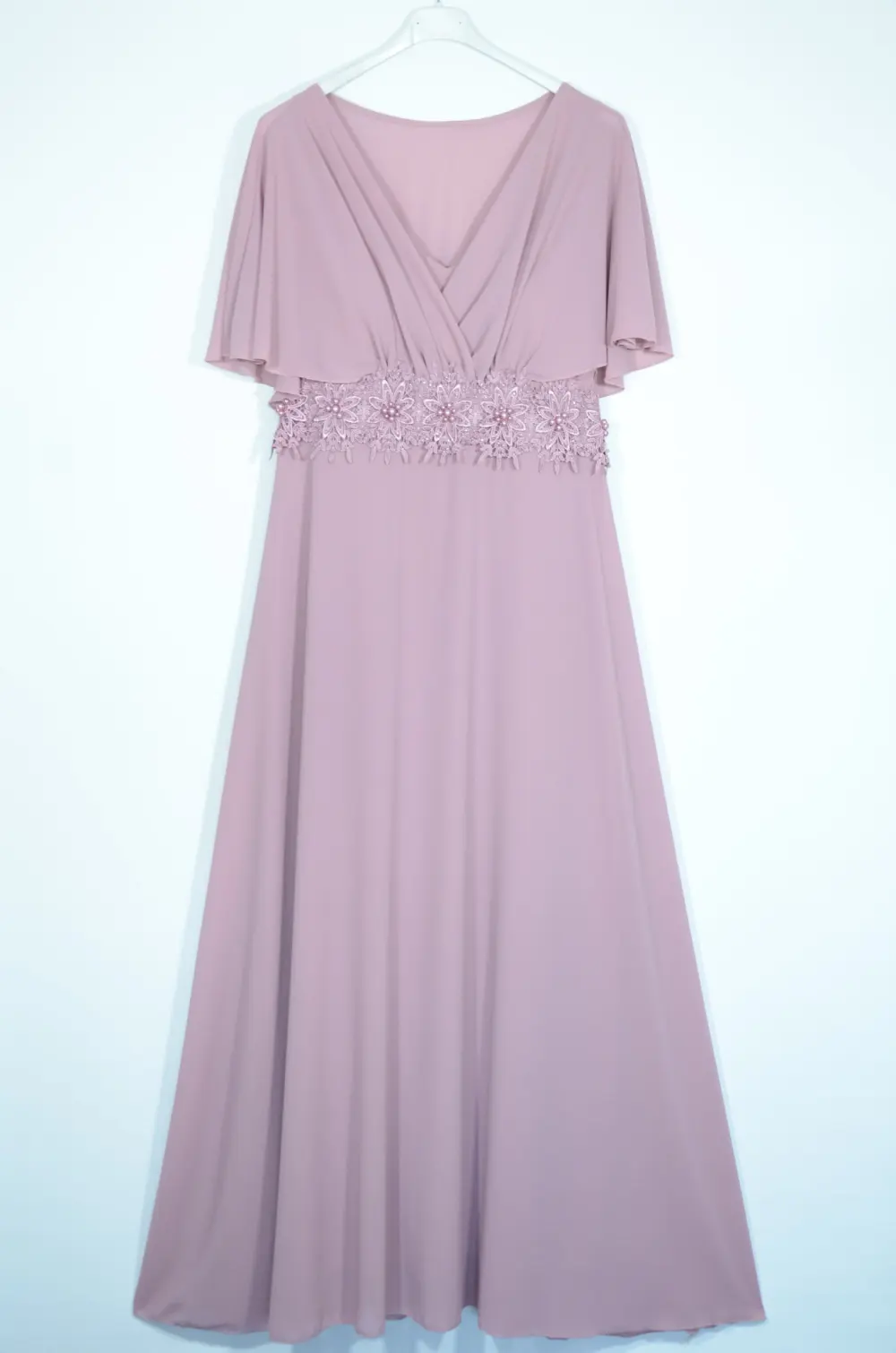 Šaty dlouhé elegantní krátký rukáv dámské (S/M ONE SIZE) ITALSKÁ MÓDA IMPSH24X17158L