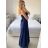 Šaty dlhé elegantné na ramínka dámske (S/M ONE SIZE) TALIANSKA MÓDA IM423ISABEL/DU -   tmavo modrá -   S / M