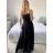 Šaty dlhé elegantné na ramínka dámske (S/M ONE SIZE) TALIANSKA MÓDA IM423ISABEL/DU -   tmavo modrá -   S / M