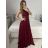 Šaty elegantné spoločenské dlhé na ramienka dámske (S/M ONE SIZE) TALIANSKA MóDA IMM2218806/DU -   červená -   S / M