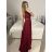 Šaty elegantné spoločenské dlhé na ramienka dámske (S/M ONE SIZE) TALIANSKA MóDA IMM2218806/DU -   červená -   S / M