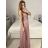 Šaty elegantné spoločenské dlhé na ramienka dámske (S/M ONE SIZE) TALIANSKA MóDA IMM2218806/DU -   červená -   S / M