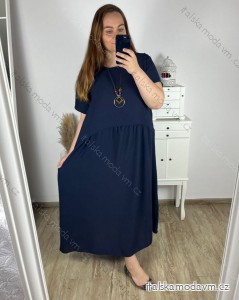 Šaty s přívěškem krátký rukáv dámské nadrozměr (3XL/4XL ONE SIZE) ITALSKÁ MÓDA IMWQ24085/DUR