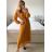 Šaty elegantní dlouhé šifonové dlouhý rukáv dámské (S/M ONE SIZE) ITALSKÁ MÓDA IM424LEONA/DUR -   Černá -   S/M