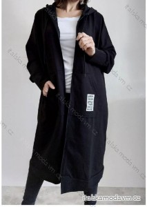 Mikina prodloužená na zip s kapucí dlouhý rukáv dámská nadrozměr (XL/2XL ONE SIZE) ITALSKÁ MÓDA IMD24041