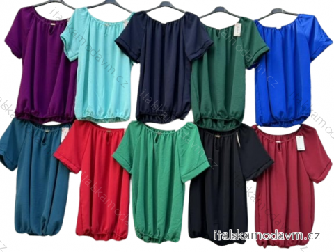 Tunika krátky rukáv dámska nadrozmer (2XL/3XL ONE SIZE) TALIANSKA MÓDA IMD24045