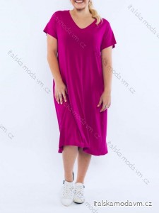 Šaty oversize krátký rukáv dámské nadrozměr (XL/2XL/3XL/4XL ONE SIZE) ITALSKÁ MÓDA IMD24056