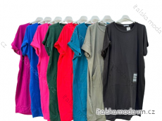 Šaty volnočasové krátký rukáv dámské nadrozměr (XL/2XL ONE SIZE) ITALSKÁ MÓDA IMD24102