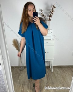Šaty oversize maxi dlouhé krátký rukáv dámské bavlněné (3XL/4XL/5XL ONE SIZE) Italská Móda IM324VIKTORIE/DR