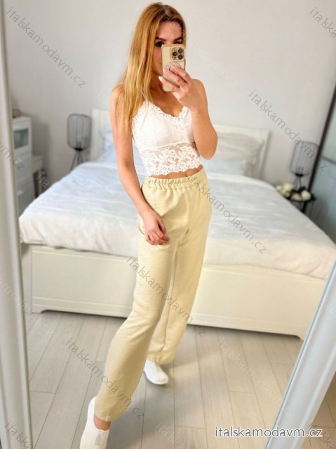 Kalhoty dlouhé dámské (S/M/L ONE SIZE) ITALSKá MODA IM324010/DU -   béžová -   M/L