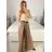 Nohavice dlhé oversize elegantné s opaskom dámske (S/M/L ONE SIZE) TALIANSKA MODA IM324060