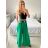 Kalhoty dlouhé s páskem dámské (S/M/L ONE SIZE) ITALSKÁ MÓDA IMWD24001/DU -   zelená -   M/L