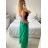 Kalhoty dlouhé s páskem dámské (S/M/L ONE SIZE) ITALSKÁ MÓDA IMWD24001/DU -   zelená -   M/L