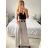 Kalhoty dlouhé s páskem dámské (S/M/L ONE SIZE) ITALSKÁ MÓDA IMWD24001/DU -   zelená -   M/L