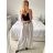 Kalhoty dlouhé s páskem dámské (S/M/L ONE SIZE) ITALSKÁ MÓDA IMWD24001/DU -   zelená -   M/L