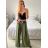 Kalhoty dlouhé s páskem dámské (S/M/L ONE SIZE) ITALSKÁ MÓDA IMWD24001/DU -   zelená -   M/L