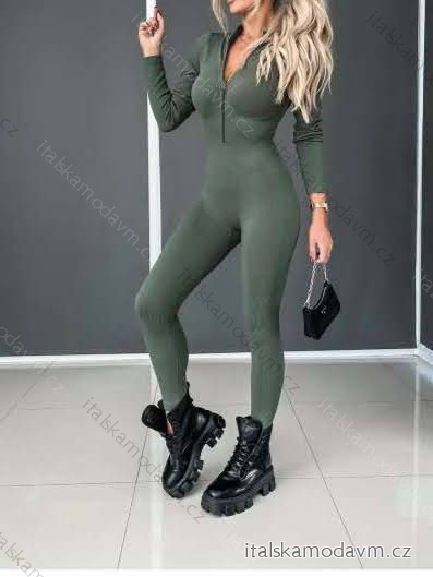 Overal dlouhý dlouhý rukáv dámský (S/M ONE SIZE) ITALSKÁ MÓDA IMWAE24064/DU -   zelená khaki -   S/M