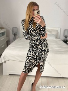 Šaty elegantní dlouhý rukáv dámské (S/M ONE SIZE) ITALSKÁ MÓDA IMWMY233991