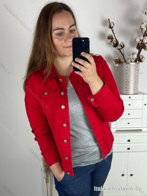 Bunda riflová krátka dámska (L-4XL) MOON GIRL MOON24GYD7815L červená 3XL
