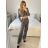 Souprava elegantní sako a kalhoty dámská (S-XL) ITALSKÁ MÓDA IMWAA234117/DU -   šedá tmavá -   S