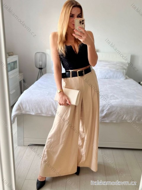 Kalhoty dlouhé dámské (S/M/L ONE SIZE) ITALSKÁ MÓDA IMWAD24018/DU -   béžová -   M/L