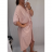 Šaty dlhý rukáv dámske oversize (XL / 4XL ONE SIZE) TALIANSKÁ MÓDA IMM21102 / DR tehlová