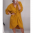 Šaty dlhý rukáv dámske oversize (XL / 4XL ONE SIZE) TALIANSKÁ MÓDA IMM21102 / DR tehlová